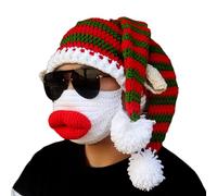 NVOQILIN Funny Christmas Party Hat Knit Caps With Pom-pom Novelty Santa Hats Set For Winter Party Hats For Kids Adults Men Women Funny Novelty Santa Kids Adult Knitted