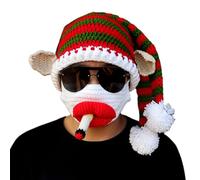 NVOQILIN Funny Christmas Party Hat Knit Caps With Pom-pom Novelty Santa Hats Set For Winter Party Hats For Kids Adults Men Women Funny Novelty Santa Kids Adult Knitted