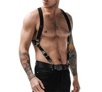 NVOQILIN Gothic Harness Strap Waist Belt for Men Cool Suspenders Braces Lingerie Adjustable Corset for Night Club