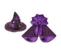 NVOQILIN Halloweens Cats Witches Costume Set with Regulable Capes and Hat for Magicals Pet Make Up Parties Halloweens Party Cats Attires