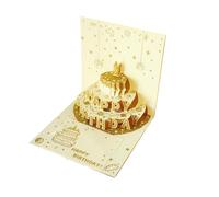 NVOQILIN Happy Birthday Card Cake Greeting Card Birthday Greeting Cards with Envelope for Women Men Adult Anniversaries