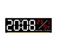 NVOQILIN LED Digital Wall Clock with Large Display, Black shellOrange