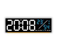 NVOQILIN LED Digital Wall Clock with Large Display, White shell blue