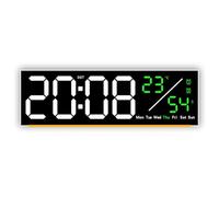 NVOQILIN LED Digital Wall Clock with Large Display, White shell green