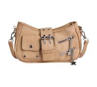 NVOQILIN Modern Crossbody Bag Adjustable Strap PU Leather Lightweight For Daily Essentials Travel Multiple Notebook Bag