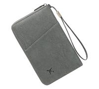 NVOQILIN Modern Passports Bag Family Travel Organiser with Blocker Passports Holder Card Slot Wallet Purse for Men and Women Compact Zippered Card Organizer