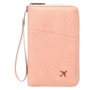 NVOQILIN Modern Passports Bag Family Travel Organiser with Blocker Passports Holder Card Slot Wallet Purse for Men and Women Compact Zippered Card Organizer