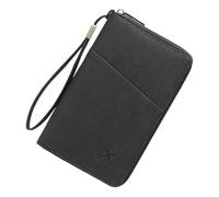 NVOQILIN Modern Passports Bag Family Travel Organiser with Blocker Passports Holder Card Slot Wallet Purse for Men and Women Compact Zippered Card Organizer