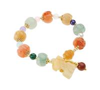 NVOQILIN Natural Golden Silk Jade Pumpkin Bead Ladies Girlfriend Small Gift Hanging Gourd Pendant Jade Bangle