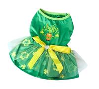 NVOQILIN Paddy ' s Day Pullover with Bow for Pets Princess Costume Photo Props Small Dog Party Dress