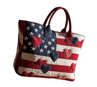 NVOQILIN Patriotic America Flag Handbag Work Bag Stylish Design Practical Polyester Top Handle Bags Shoulder Bag for Women Men Daily Use America Sovereignty