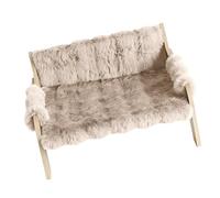 NVOQILIN Plush Fleeces Cats Bed Sofa for Comfortable and Warmth During Cold Weather Stable Wooden Frame