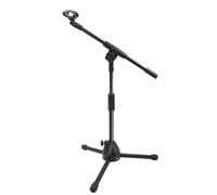 NVOQILIN Portable Low Profile Microphone Stand For Guitar Erhu With Adjustable Boom Arm And Stable Base Design Black