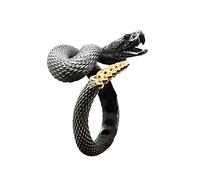 NVOQILIN Rattlesnake For Women Men Retro Silver Color Snake Female Adjustable Punk Goth Couple Jewelry Gift Animal Open Rings