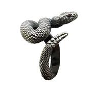 NVOQILIN Rattlesnake For Women Men Retro Silver Color Snake Female Adjustable Punk Goth Couple Jewelry Gift Animal Open Rings