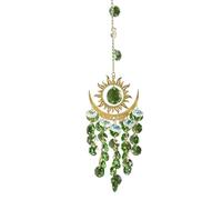 NVOQILIN Reflective Crystal Window Accent Moons and Sun Shape Reflecting Pendant Suitable for Boosting Day and Creating Peaceful Ambiances Home Decors Wind Toll