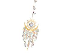 NVOQILIN Reflective Crystal Window Accent Moons and Sun Shape Reflecting Pendant Suitable for Boosting Day and Creating Peaceful Ambiances Home Decors Wind Toll