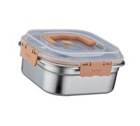 NVOQILIN Stainless Steel Meal Preparation Container Food Crisper with See Through Lid Metal Lunch Box for Picnics and Travel Large Capacity Food Storage