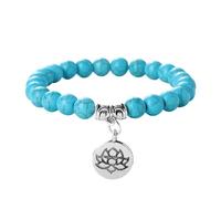 NVOQILIN Stylish Adjustable Elastic Buddhas Bead with Lotuses Charm Stretch Wristchain Accessories for Women Men Fashion Buddhist Bead Wristband