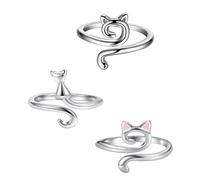 NVOQILIN Stylish Crochet Jewelry For Women Adorable Cats Theme Yarn Guide Rings Accessories For Daily Wear Or Crafting Yarn Rings Cats