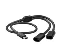 NVOQILIN Type C Splitter Charging Cable For Solar Security Camera Power Cord 5V/0.5A/1A/2A Power Supply 480Mbps Data