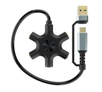 NVOQILIN Type C/USB Splitter Adapter Cable Converters Cord Connection 5pcs 3.5mm Headphones or Simultaneously