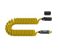 NVOQILIN USB 3.2 20Gbps USB C to USB C Spring Retractable Cable PD3.1 140W Silicone Data Transfer Fast Charging Cable