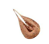 NVOQILIN Women Crochet Shoulder Bag With Colored Beads Handbag Seaside Bag Lovely Armpit Fashion Beach For Travel Women Beach Knitting Underarm Fashion Handbag Lovely Shoulder