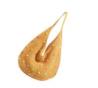 NVOQILIN Women Crochet Shoulder Bag With Colored Beads Handbag Seaside Bag Lovely Armpit Fashion Beach For Travel Women Beach Knitting Underarm Fashion Handbag Lovely Shoulder