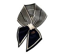 NVOQILIN Women Faux Wool Knit for Bib Scarf Striped Pointed Loophole Bow Neckerchie