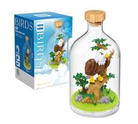 NVOSIYU Eagle Building Sets Animals Toy, Mini Bricks Bird Model Animal Figures Building Blocks Set with Display Case, Birthday Gift for Adults, Home Decor