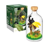 NVOSIYU Insects and Plants Building Blocks, Beetle Animal Toy Mini Bricks Building Set with Display Case, Creative Birthday Gift for Adults, Collectible Home Decor
