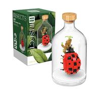 NVOSIYU Insects and Plants Building Blocks, Ladybird Animal Toy Mini Bricks Building Set with Display Case, Creative Birthday Gift for Adults, Collectible Home Decor