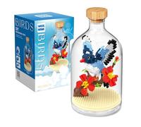 NVOSIYU Magpie Building Sets Animals Toy, Mini Bricks Bird Model Animal Figures Building Blocks Set with Display Case, Birthday Gift for Adults, Home Decor