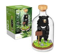 NVOSIYU Micro Building Blocks Animals Toy, Creative Black Bear Figure Model Mini Bricks Building Set with Display Case, Birthday for Adults, Home Decor