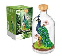 NVOSIYU Micro Building Blocks Animals Toy, Creative Peacock Figure Model Mini Bricks Building Set with Display Case, Birthday for Adults, Home Decor