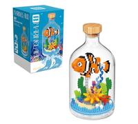 NVOSIYU Sea Animals Toy Building Sets, Mini Bricks Clownfish Model Animal Figures Building Blocks Set with Display Case, Birthday for Adults, Home Decor
