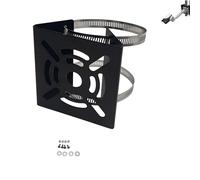 NVRTTRR Vertical Pole Mount Bracket Telephone Pole AP Access Point Client CPE Vertical Pole Mount Adapter for CCTV Security Camera PTZ Dome Indoor Outdoor with 2 * 7.67in Hoops (Black-1 Pack)