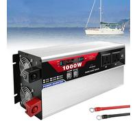 NVSFZGIYG Sine Wave Power Inverter Voltage Converter Split Charge Relay kit with LCD Display 2 AC Sockets 6 USB Ports & Remote(24Vto220V,1000W)