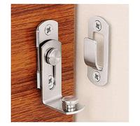 NVSFZGIYG Slide Bolt Door Lock Hasp,Gate,1PC Cast Metal Hook Latch Texture Home Decoration Ornament Toilet Doors Right Angle Sliding (Color : Silver, Si Button(S)