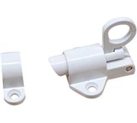 NVSFZGIYG Slide Bolt Door Lock Hasp,Gate,Aluminum Alloy Security Pull Ring Spring Bounce Latch Window Grey (Color : Black Button Bl(Blanc)
