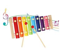 NVTEGR Xylophone for Kids, 8 Tone Wooden Glockenspiel Percussion Music Toy with 2 Mallets, Educational Musical Instrument Gift for 1 Year Old