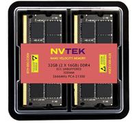 NVTEK 32GB (2X16GB) DDR4 2666MHz PC4-21300 CL19 2RX8 ECC Unbuffered SODIMM 1.2V 260-pin Memory RAM KIT Compatible with Synology D4ECSO-2666-16G, D4ES01-16G