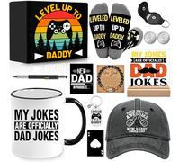 NVTROVI 11 Pcs New Dad Gift, Daddy To Be First Time Dad Gifts with Joke Mug Acrylic Sign Cap Socks Bracelet Decision Coin for First Fathers Day, Christmas, Baby Shower, Pregnancy Announcement