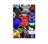 NVTTYIA Colorful Bearbrick Art Print Urban Wall Decor Contemporary Graphic Poster Street Art Inspired Fashion Icon Decor Unique Home Aesthetic Vibrant Pop Culture Artwork Gift 12x18inch Unframed