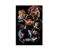 NVTTYIA Hip Hop Legends Poster Rap Icons Art Print Vintage Music Wall Decor 90s Hip Hop Culture Artwork Urban Street Art for Home Music Lovers Gift Black History Tribute Gift 08x12inch Unframed