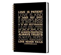 nvucamd Christian Love Is Patient Spiral Notebook, Bible Inspirational Journaling Journal Notebook, Religious Journaling Notebooks for Women, 1 Corinthians 13 Office School Supplies Gifts, 5.5x8.3