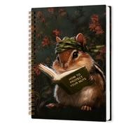 nvucamd Funny Squirrel Gifts Spiral Notebook Journal, 5.5x8.3Inch | Positive Inspirational Squirrel How to Protect Your Nuts Notebook Journal for Women, Squirrel Lover Gift Office Supplies
