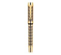 NVVVNX 100 Centennial Resin Hollow Series Fountain Pen Golden Clip Business Office Gift Pen Stationery School Supplies(Yellow,F)