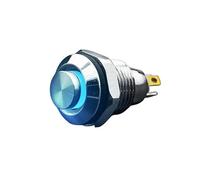 NVVVNX 1pc 10mm Metal Push Button Switch with LED Indicator Self-locking Latching 4pins High Head 3v5v12v24v220v(Blue,220V)